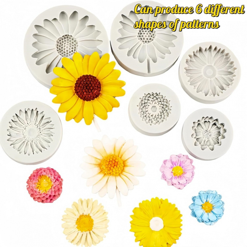 6 Pieces，Sunflower Daisy Silic - огляд і ціна Resin Craft Ideas