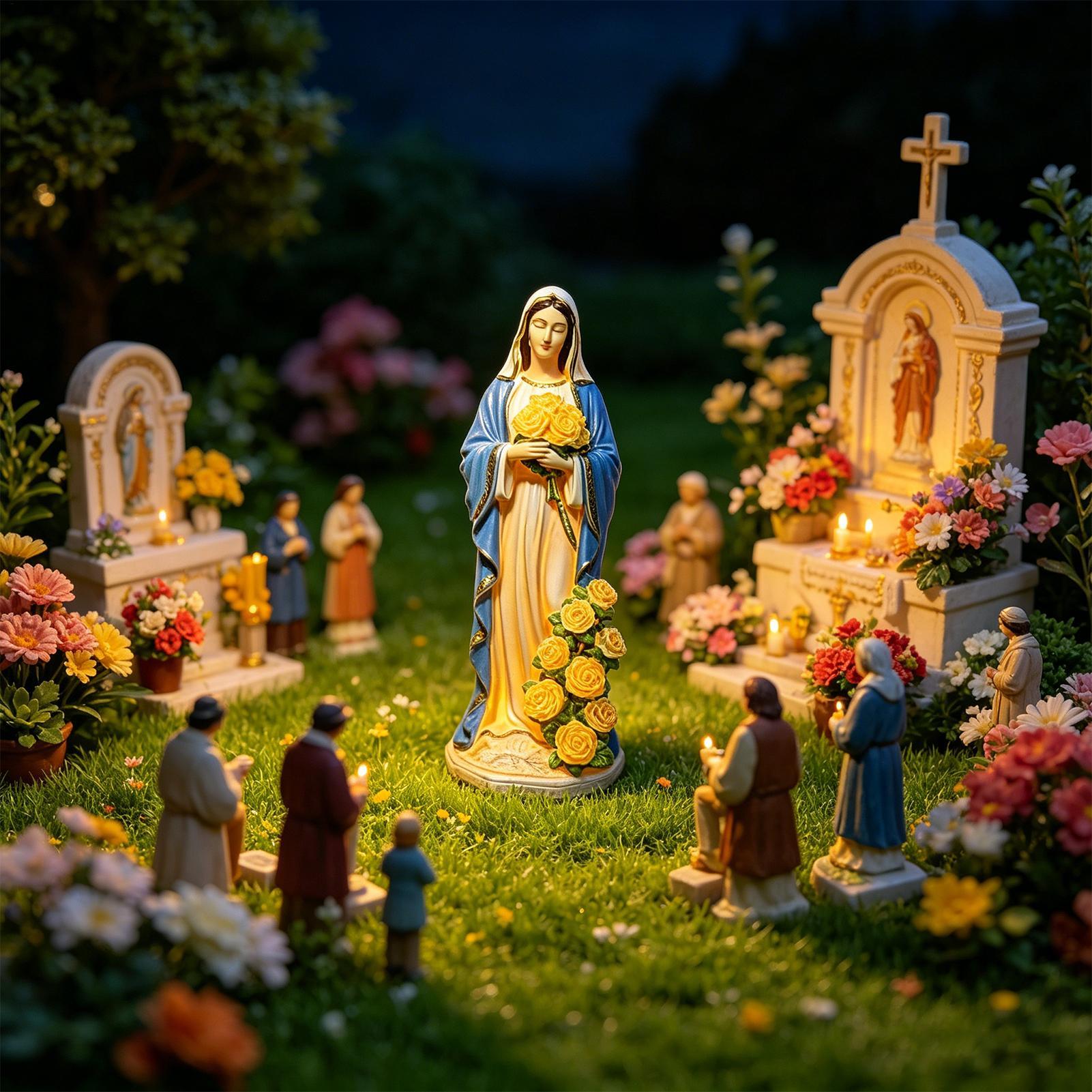 Virgin Mary Solar Statue Garde - огляд і ціна Crafting Resin