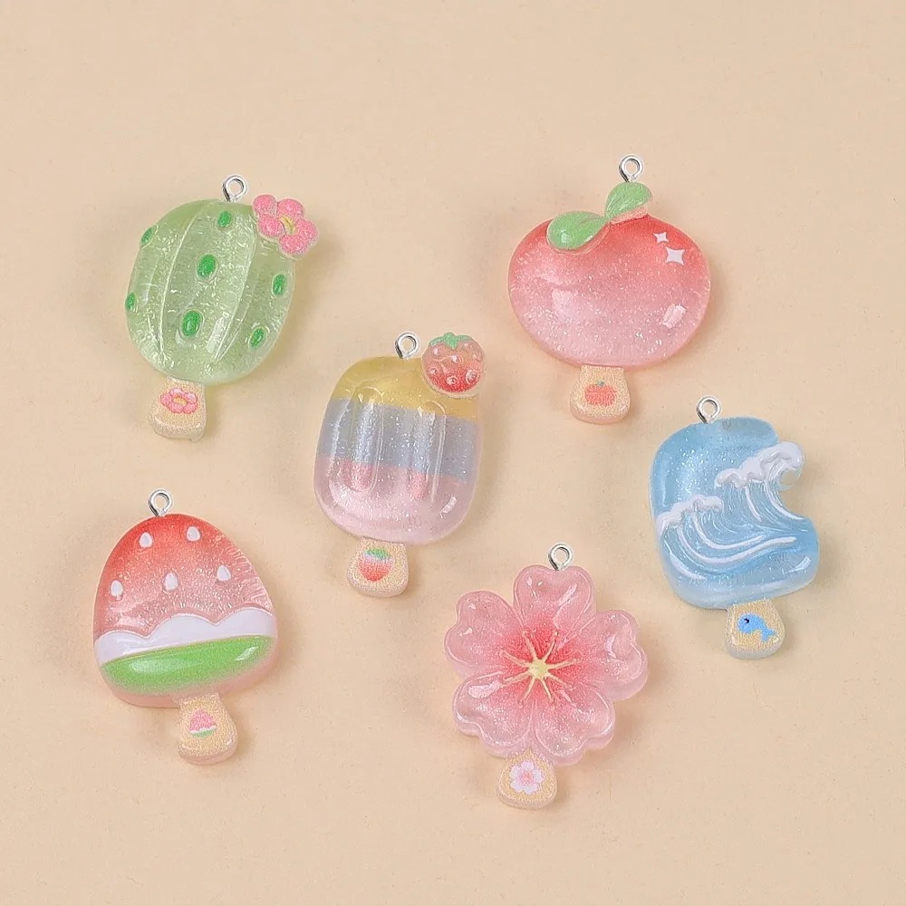 10Pcs Kawaii Summer Popsicle R - огляд і ціна Resin Craft Material